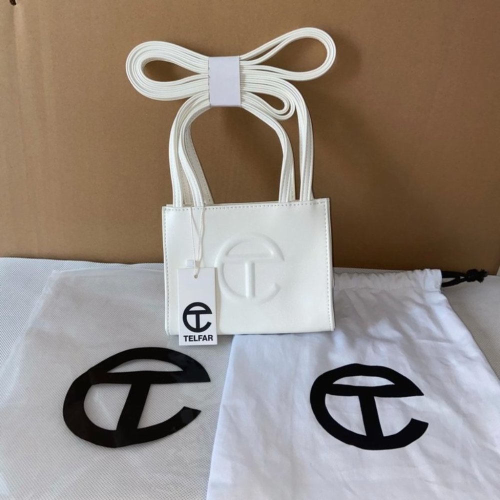 Telfar White Small Shopping Bag